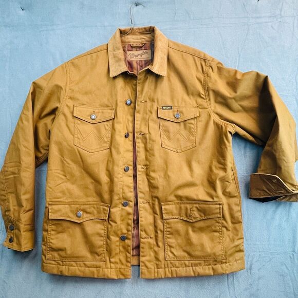 WRANGLER Other - Wrangler Southwestern Quilt Lined Canvas Barn Jacket NWOT Brown Mens Lg Western